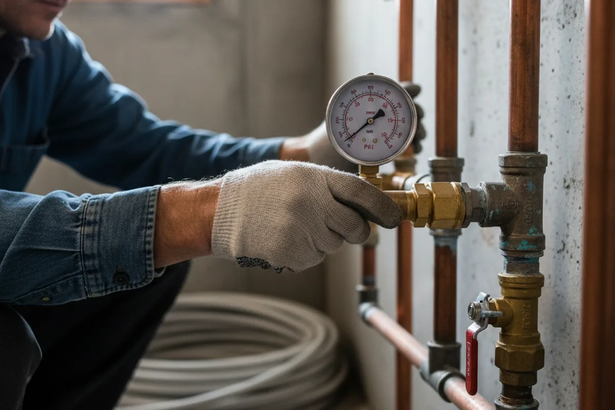 Pressure testing a repaired line during Water Line Repair in Panaca